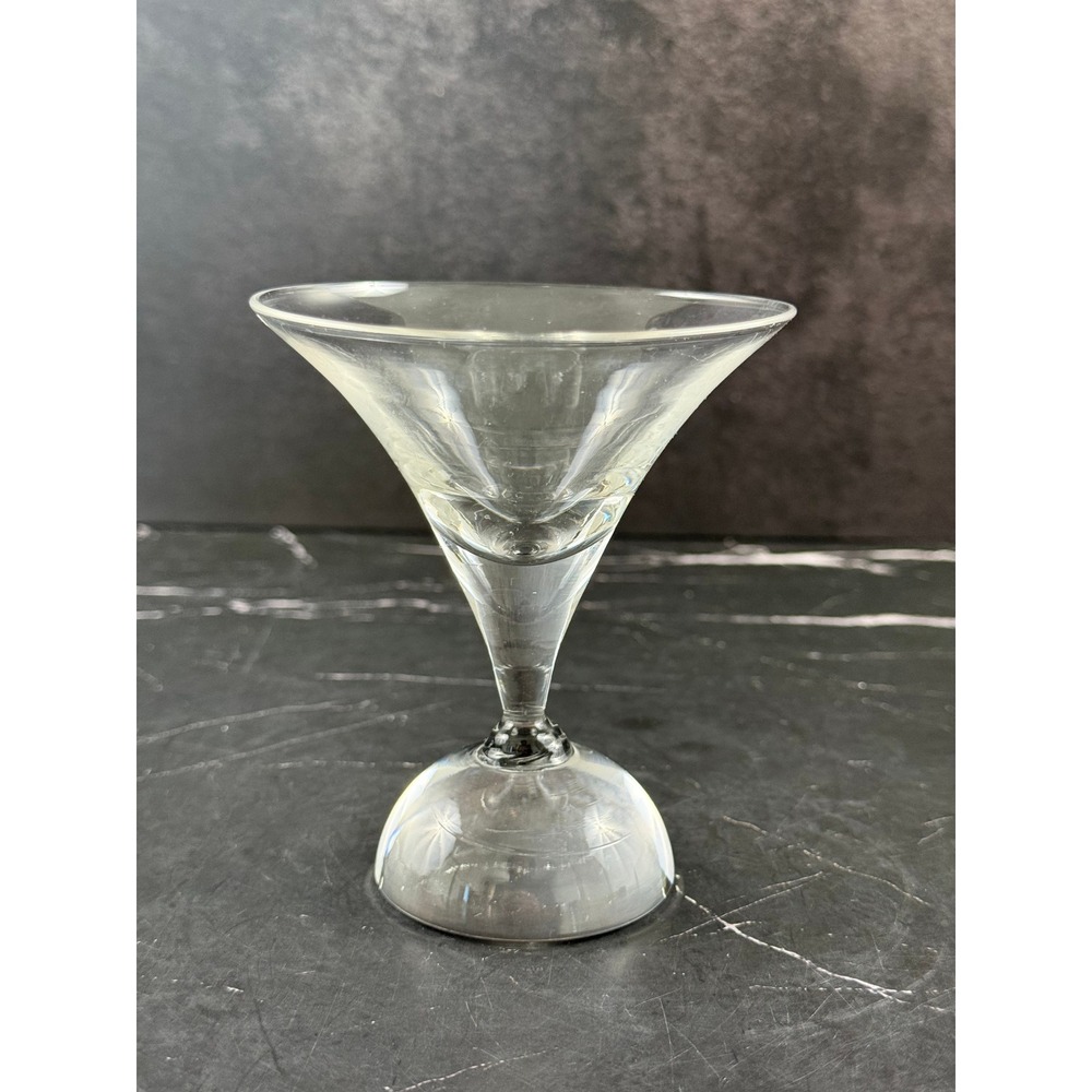 Vintage Martini Teardrop Style Goblet Glass 4 1/4in Tall Unknown Maker